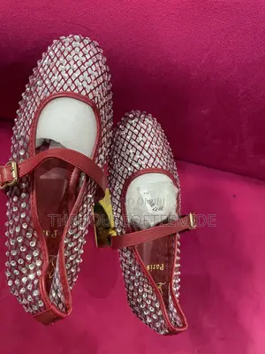 Wine Fully Stoned Ballerina Flat