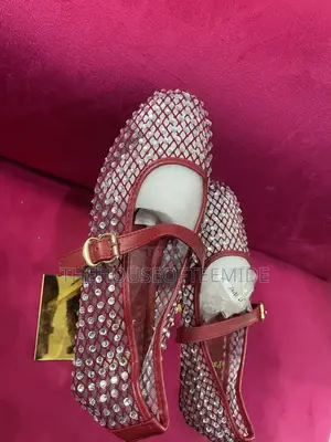 Wine Fully Stoned Ballerina Flat