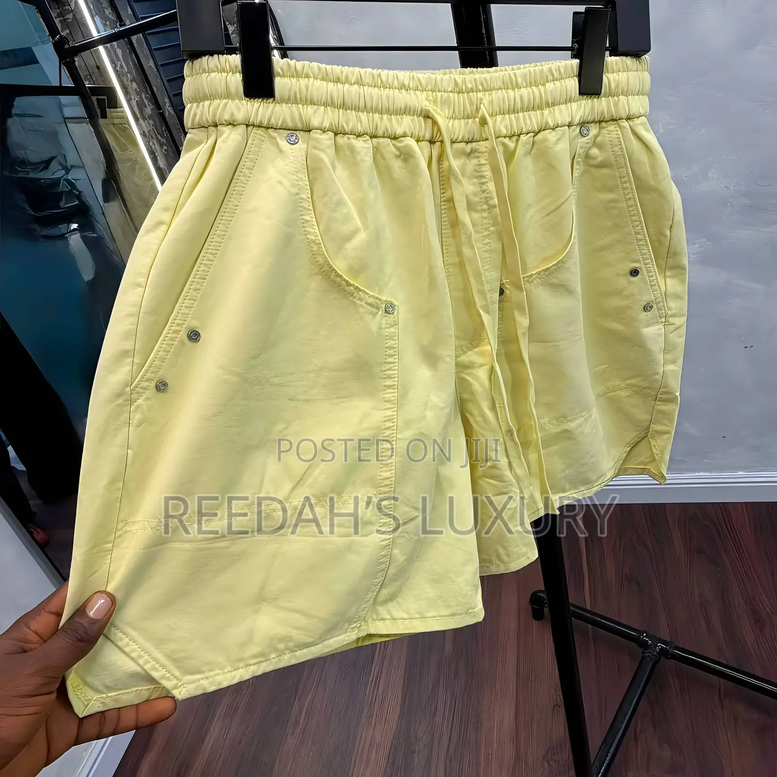 Casual Drawstring Studded Shorts