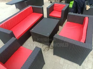 Premium 7-Seater Black Rattan Outdoor Garden Patio Sofa Set