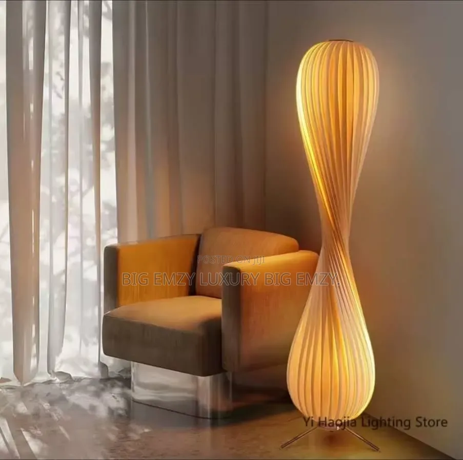 Modern Hourglass or Spiral Ribbon Floor Lamp.