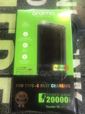 Original Oraimo 20,000maH Fast Charger Power Bank