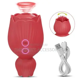 Rechargeable Rose Suction Vibrator - Clitoral Sex Toy for Women