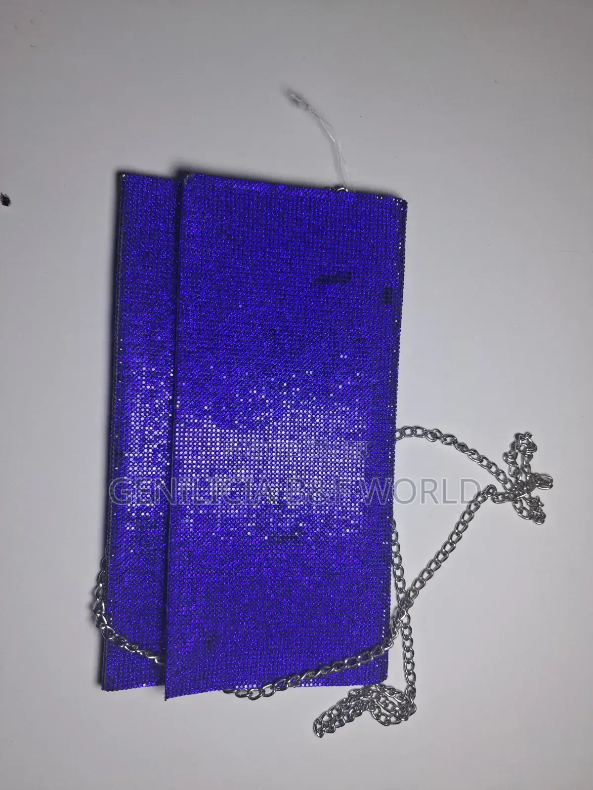 Blue Rhinestone Crystal Evening Clutch Purse