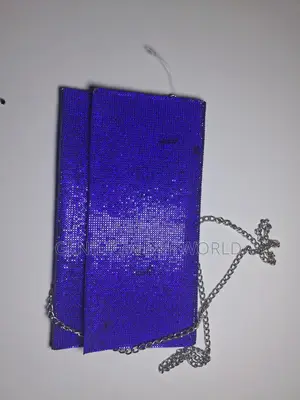 Blue Rhinestone Crystal Evening Clutch Purse
