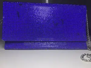 Blue Rhinestone Crystal Evening Clutch Purse