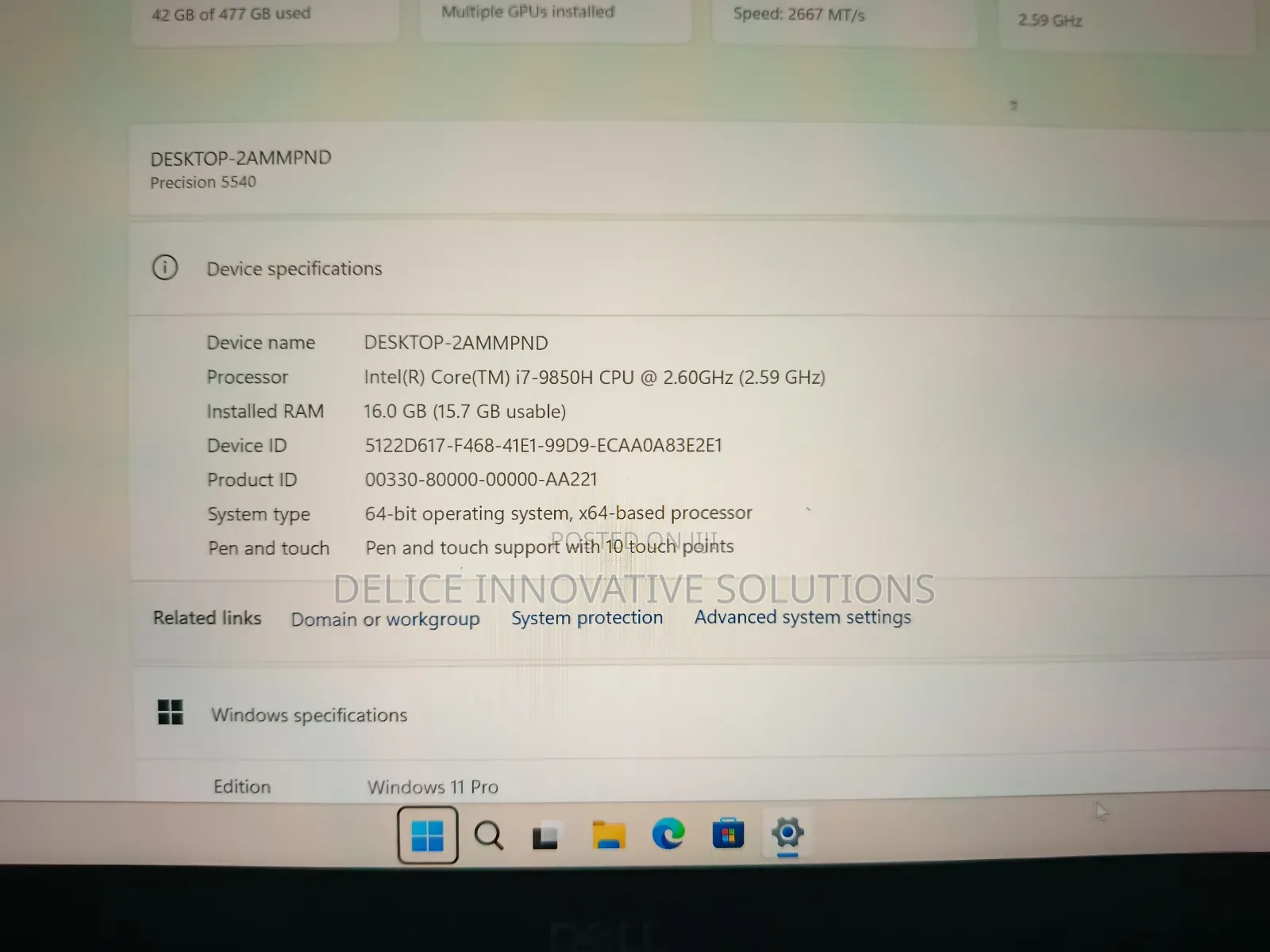 Laptop Dell Precision 5540 16GB Intel Core i7 SSD 512GB