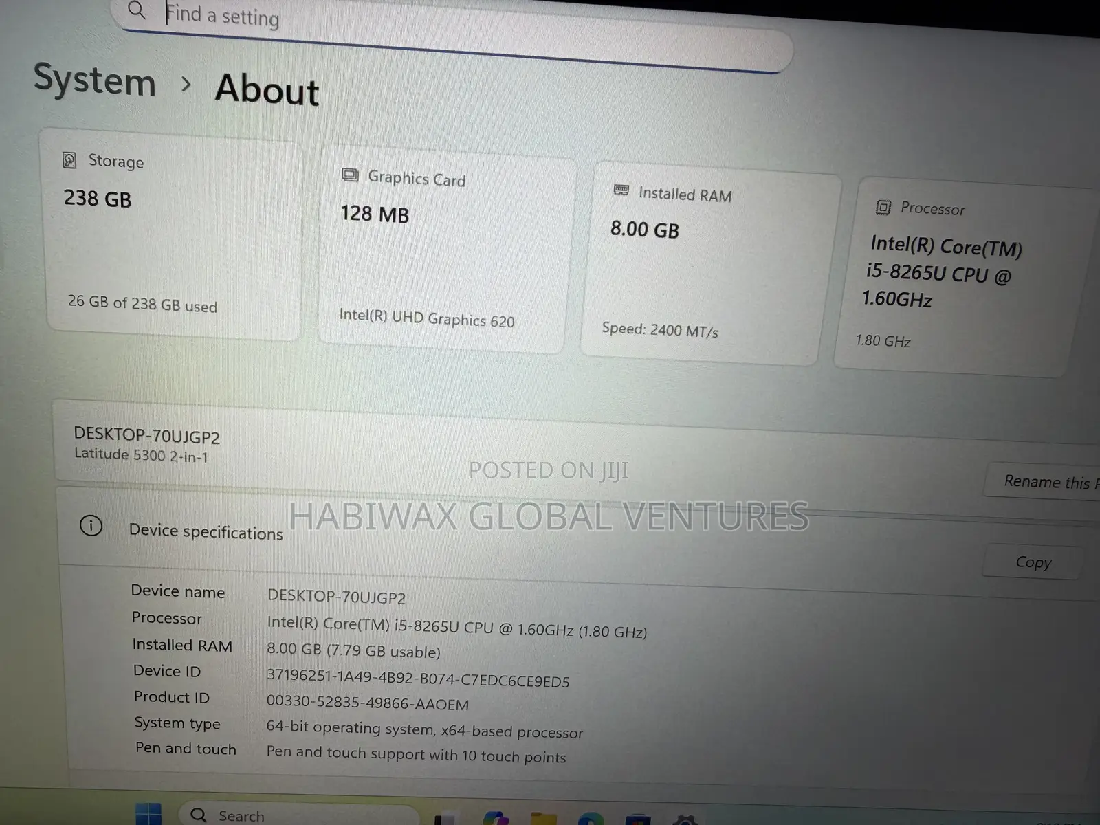Laptop Dell Latitude 5300 2-in-1 8GB Intel Core i5 SSD 256GB