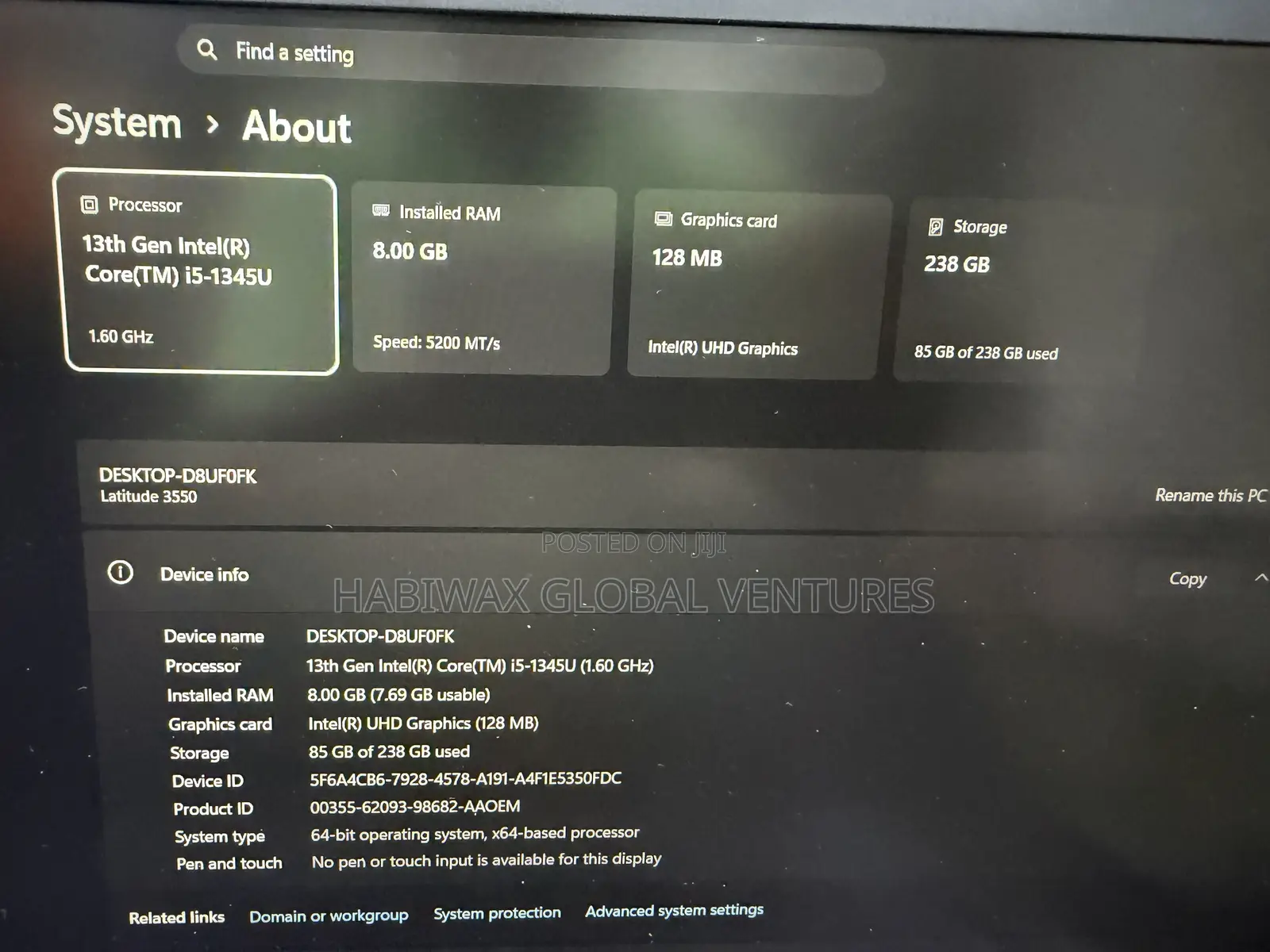 Laptop Dell Latitude 3550 8GB Intel Core i5 SSD 256GB