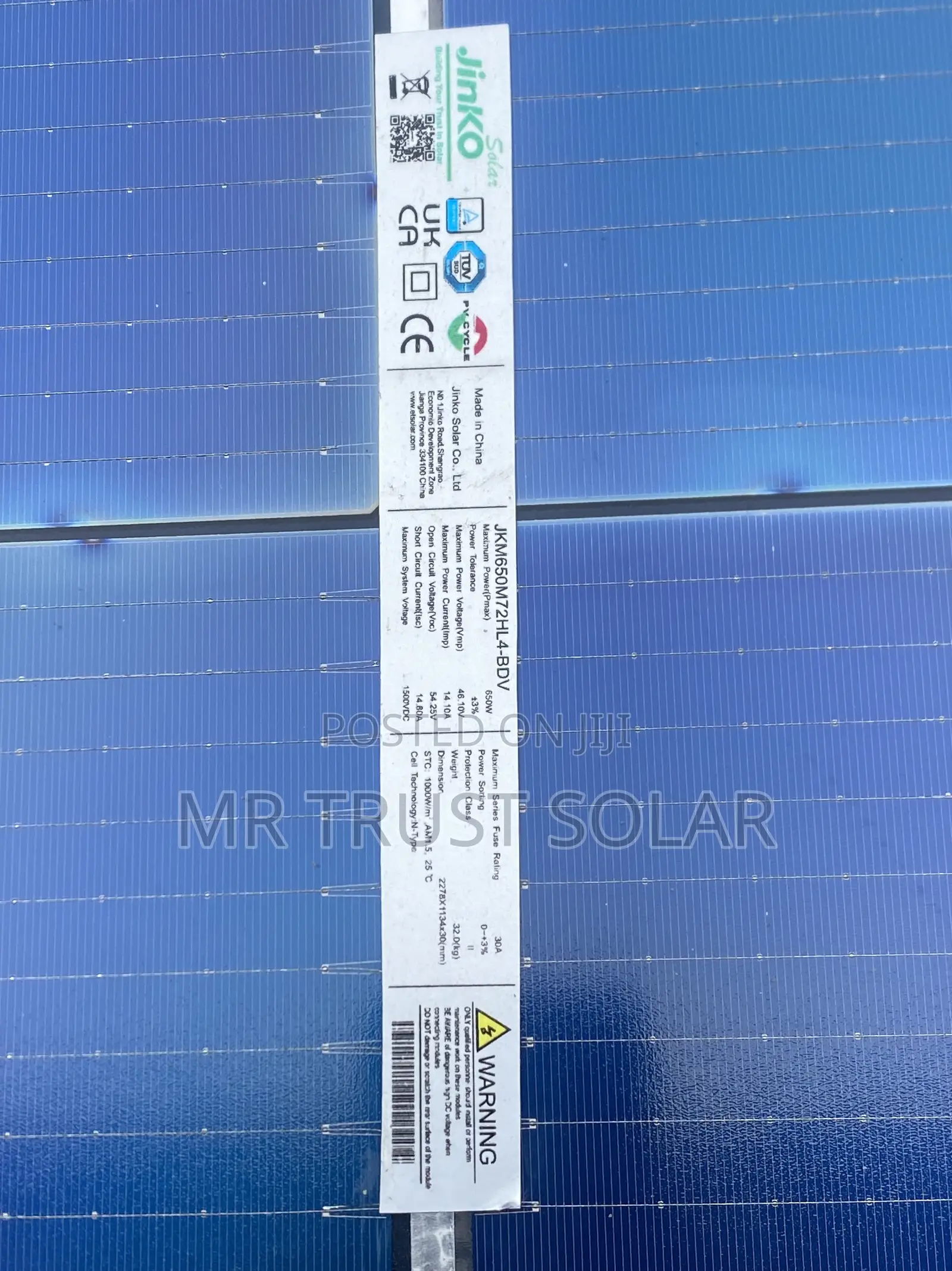 650w Jinko Baficia Panel