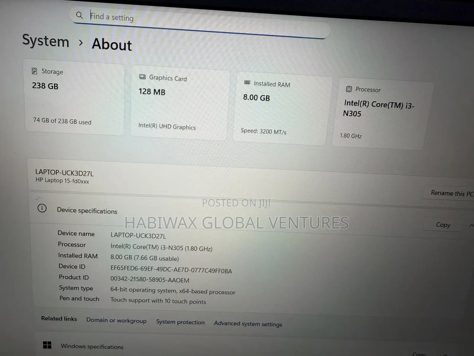 Laptop HP 15 8GB Intel Core i3 SSD 256GB