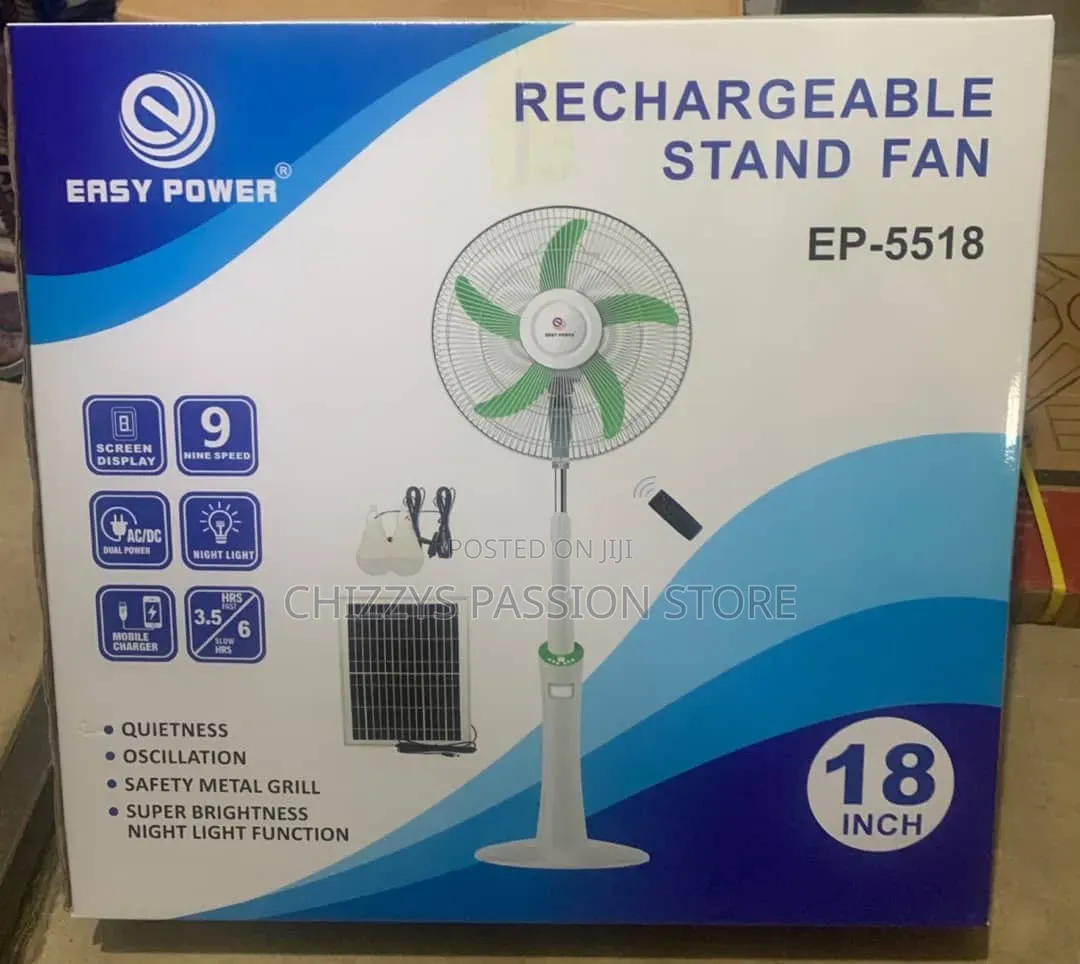 Easy Power Rechargeable Stand Fan