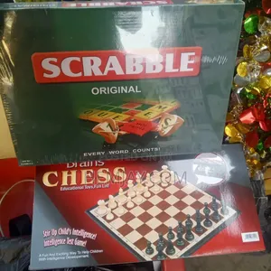 (3-in-1 Premium Size Games Combo) SCRABBLE AND CHESS + Free Whot Card