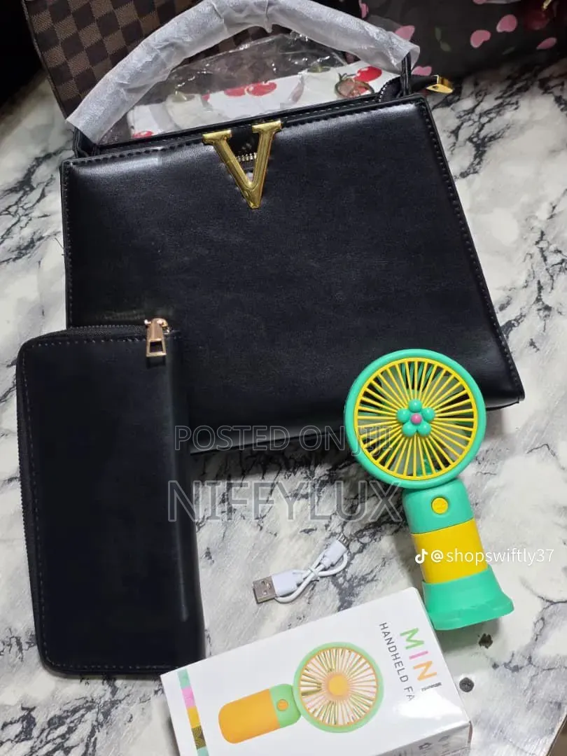 Quality v Bag With Fan and Small Handle