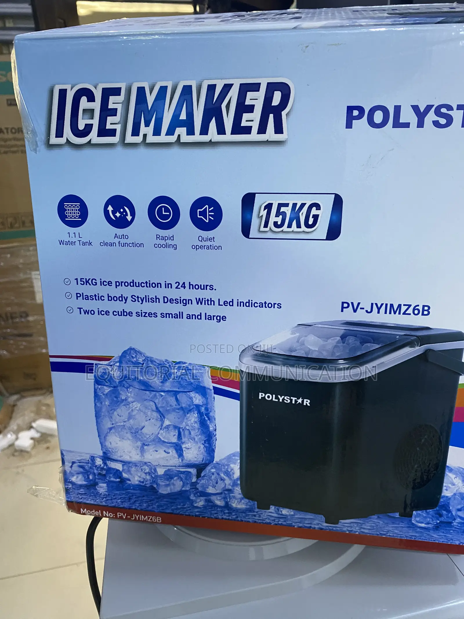 Polystar Ice Maker Machine 15KG PV-JYIMZ6B