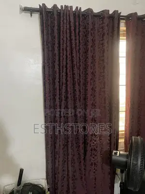 2 Wine Curtains With the Rod (133 by 96 Inches)