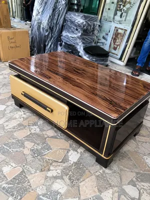 Luxury Modern Center Table With Gold and Black Finishing