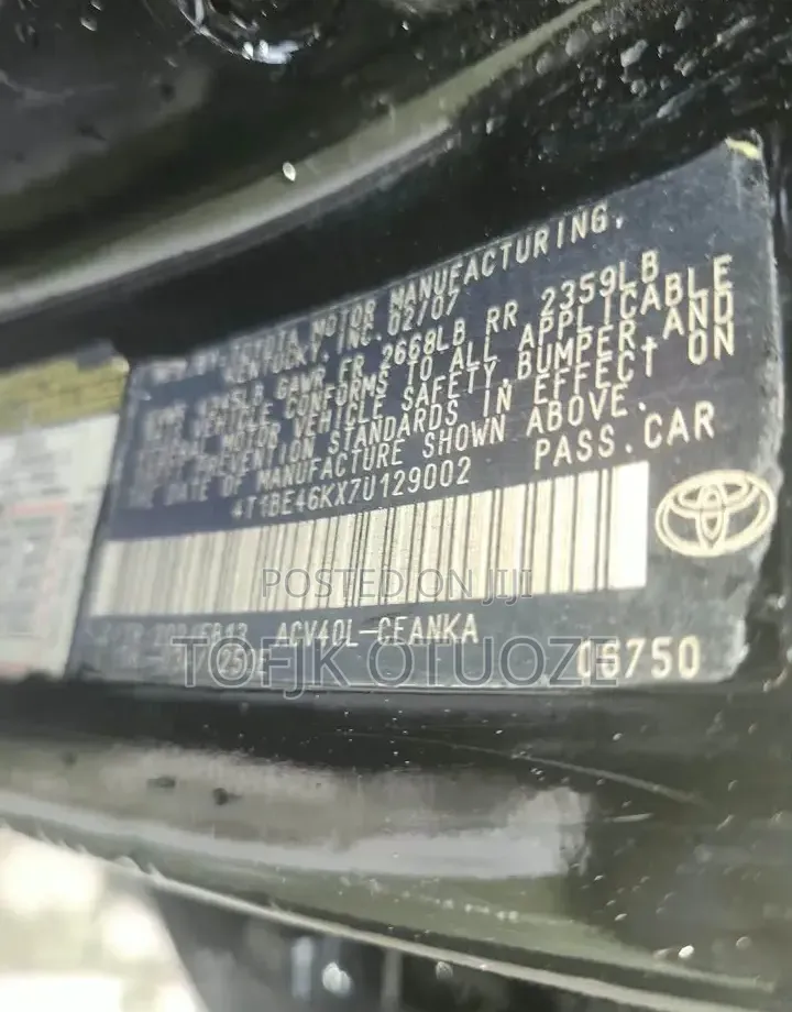Toyota Camry 2007 Black