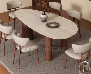 Modern Ovoid Shaped Dining Set