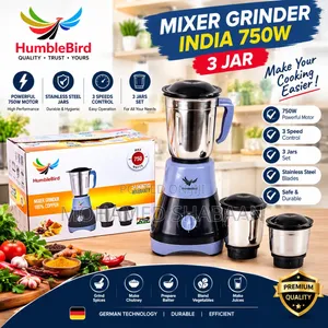 HumbleBird Mixer Grinder 750W, 3 Stainless Steel Jars