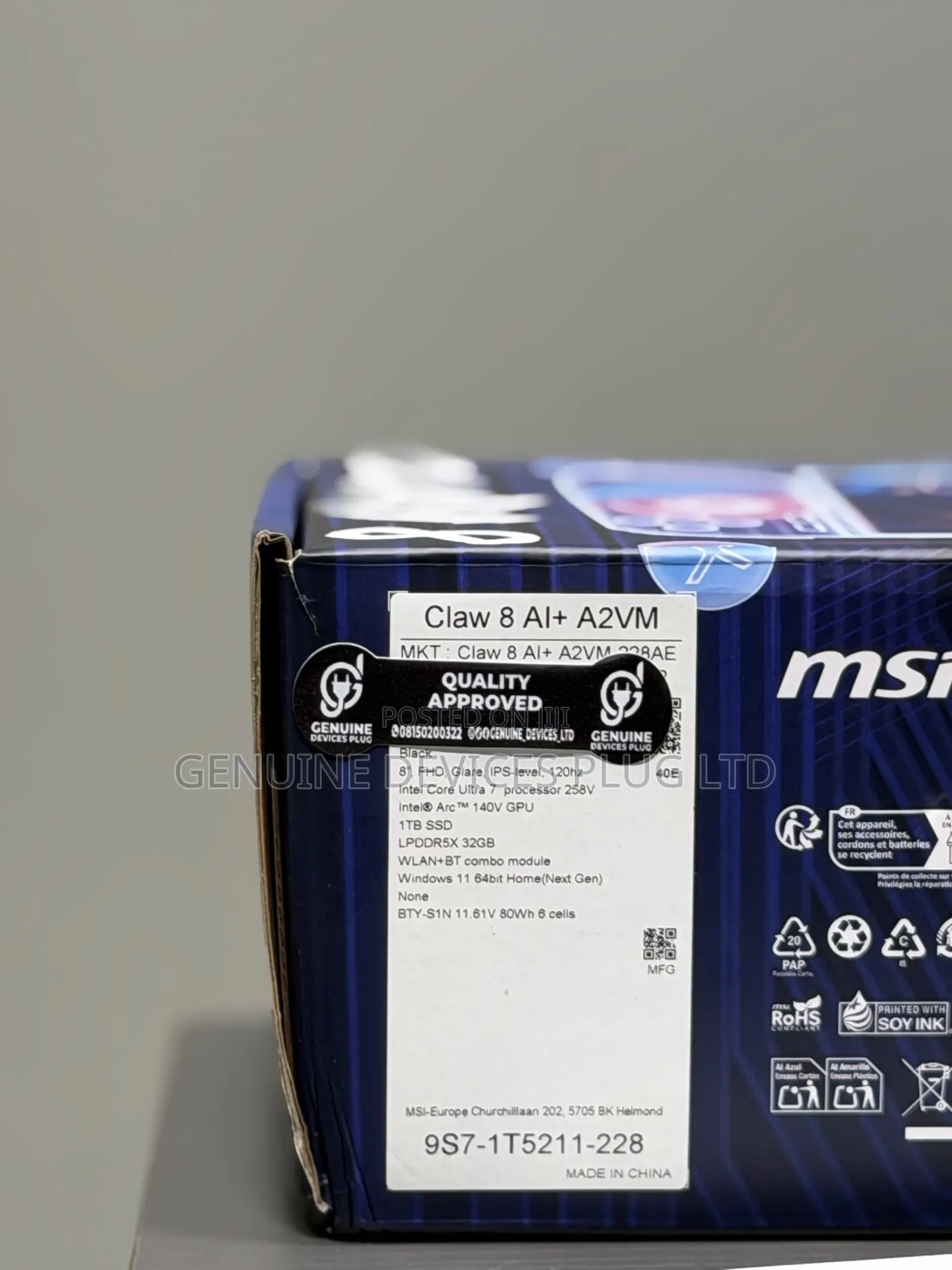 MSI Claw 8 AI+ A2VM Gaming Handheld Sandstorm Copilot+ PC Console