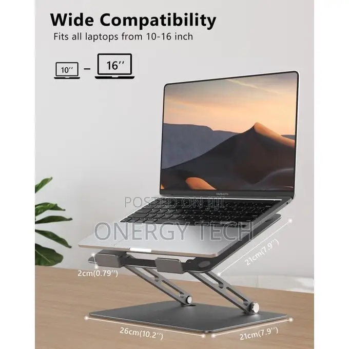 Durable Metal 360 Rotating Laptop and Phone Stand Combo Set