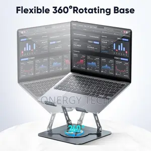 Durable Metal 360 Rotating Laptop and Phone Stand Combo Set