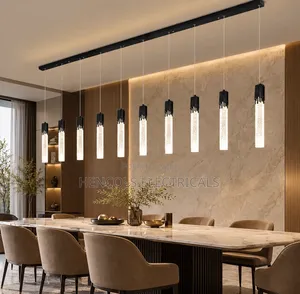 Modern 11-Light Linear Crystal LED Pendant Chandelier