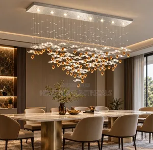 Luxury Waterfall Crystal Chandelier With Gold Accents