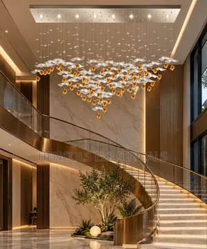 Luxury Waterfall Crystal Chandelier With Gold Accents