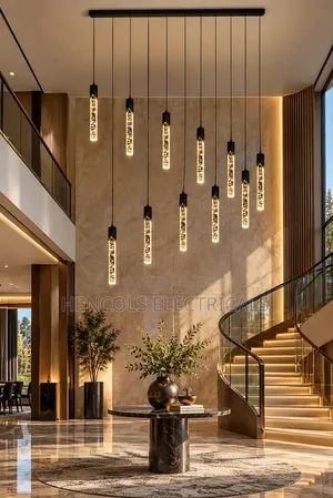 Luxury 11-Light Crystal LED Staircase Pendant Chandelier