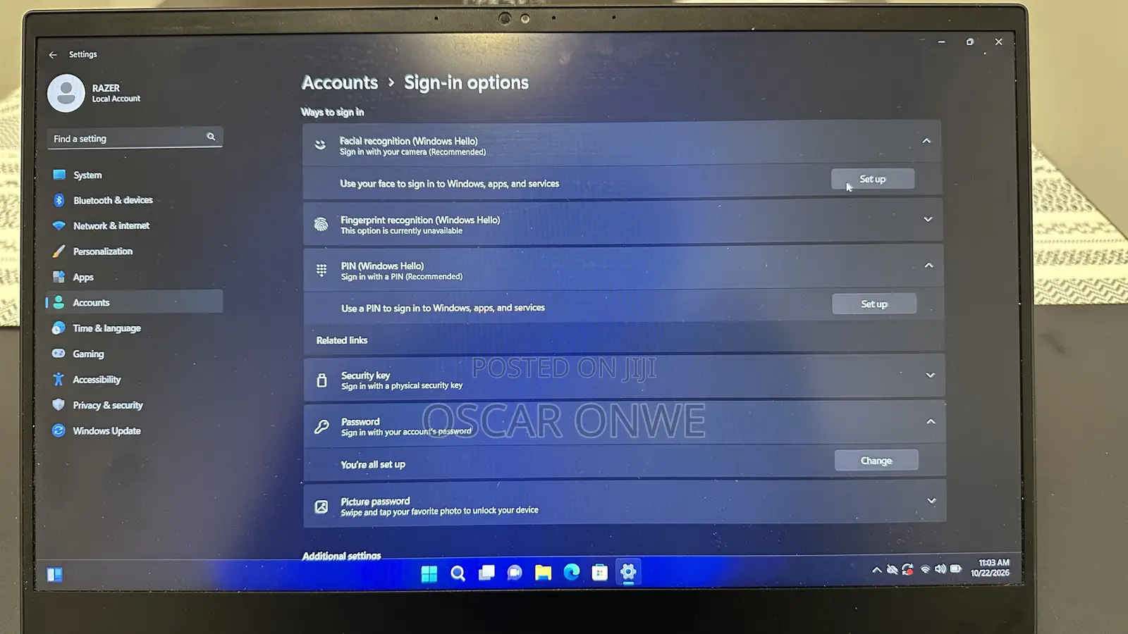 Laptop Razer Blade Advanced 16GB Intel Core i7 SSD 1T