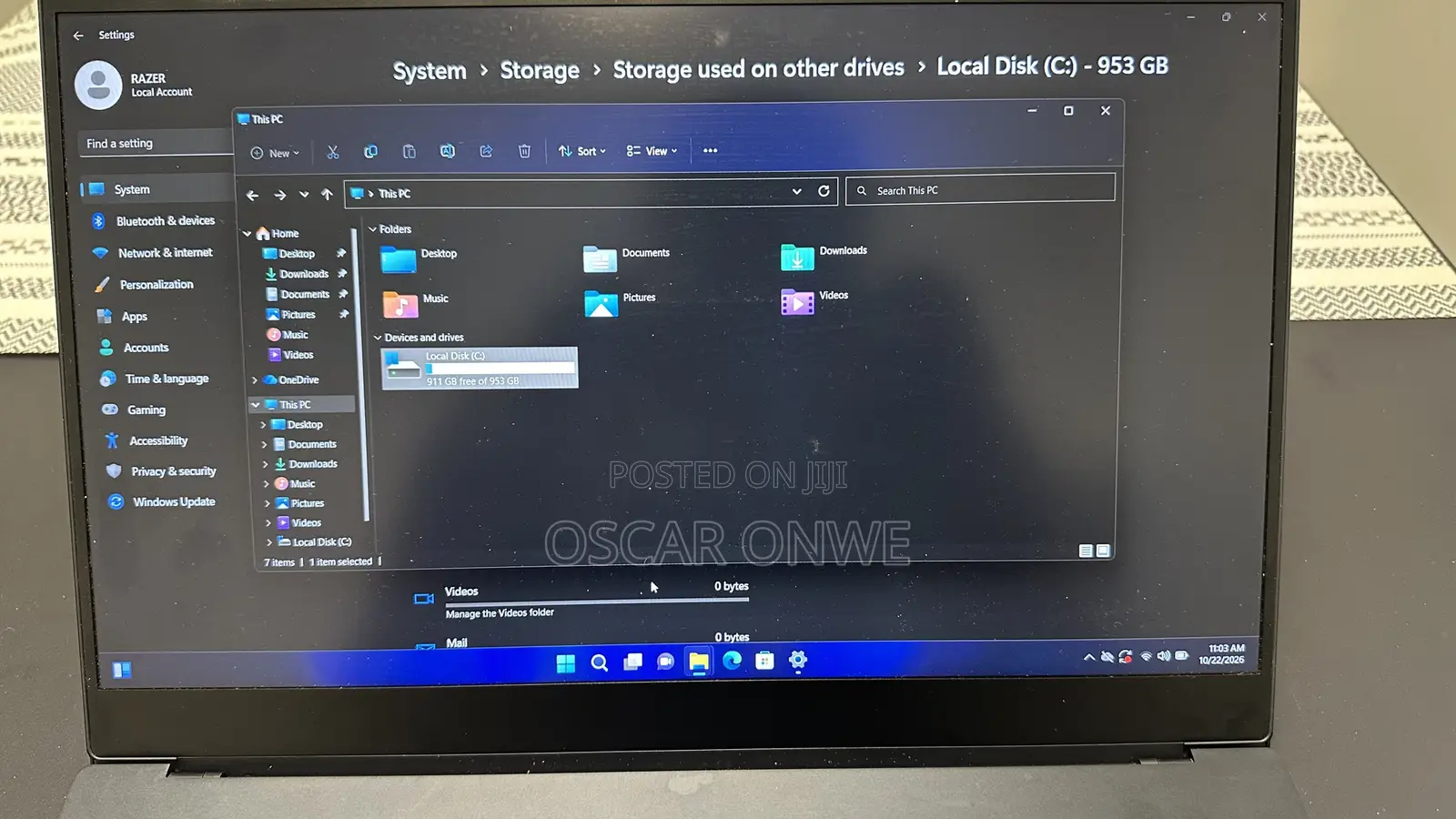 Laptop Razer Blade Advanced 16GB Intel Core i7 SSD 1T