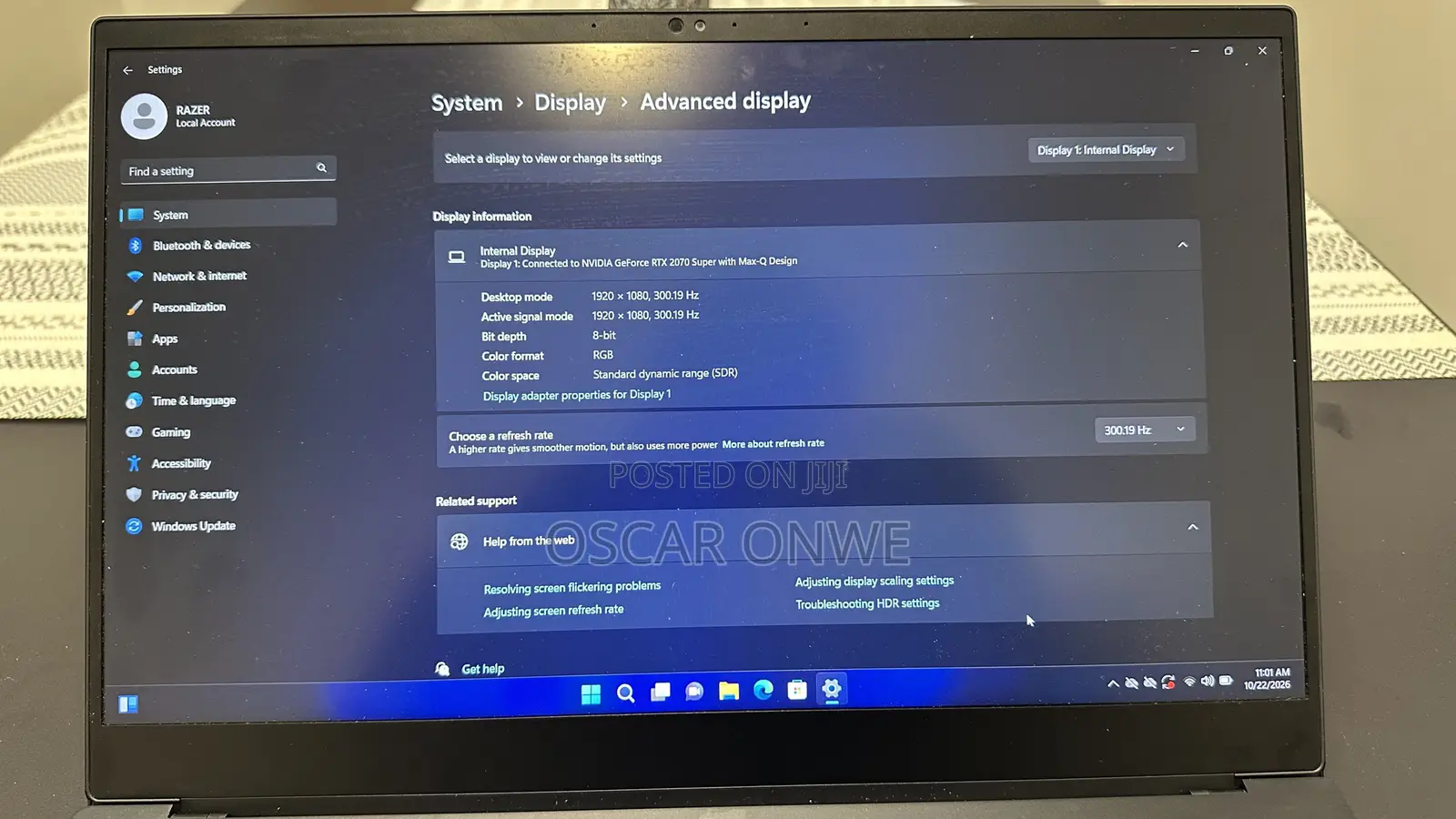 Laptop Razer Blade Advanced 16GB Intel Core i7 SSD 1T