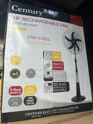 18inches Century Rechargeable Fan With Led Bulb