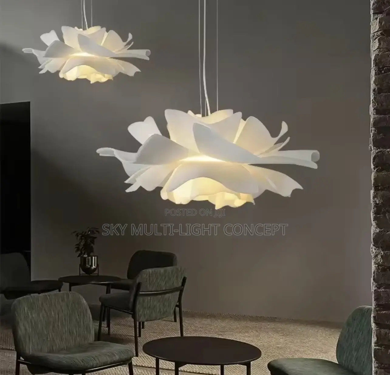 Modern Acrylic Flower Chandelier Multi-Layer