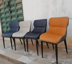 Set of Modern, High-Back Faux Leather Dining and Restaurant Chair