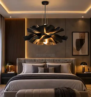 Modern Black Acrylic Flower Chandelier