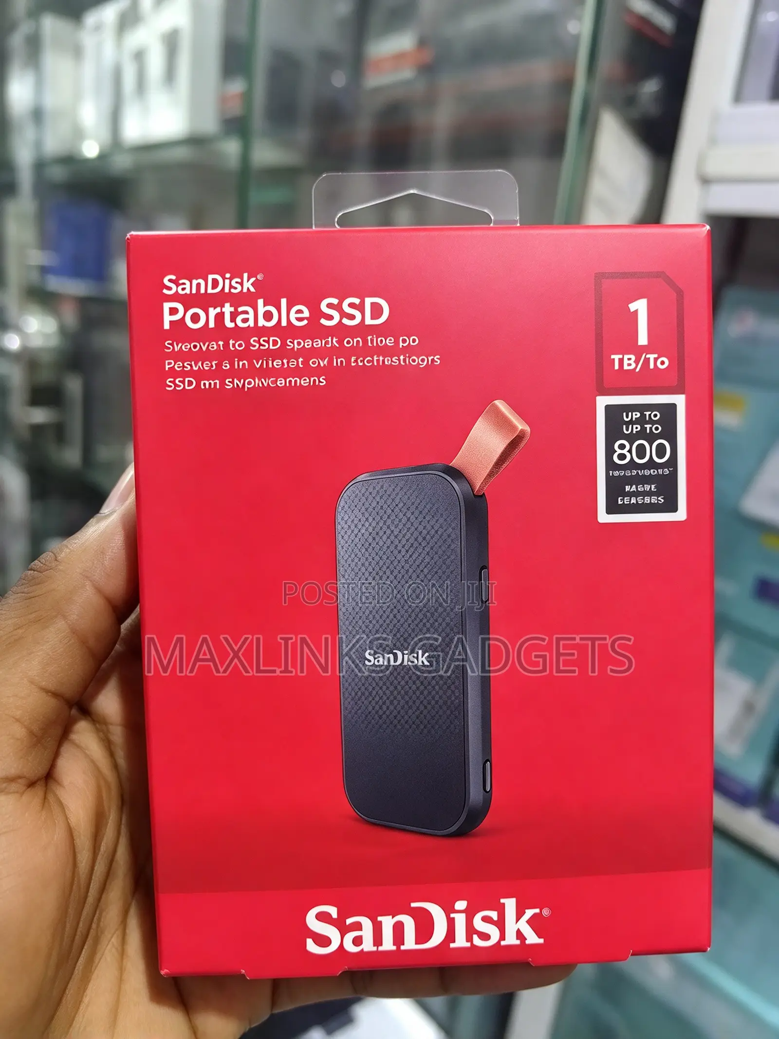Sandisk 1TB Portable SSD - Up to 800mb/S - USB-C - USB 3.2