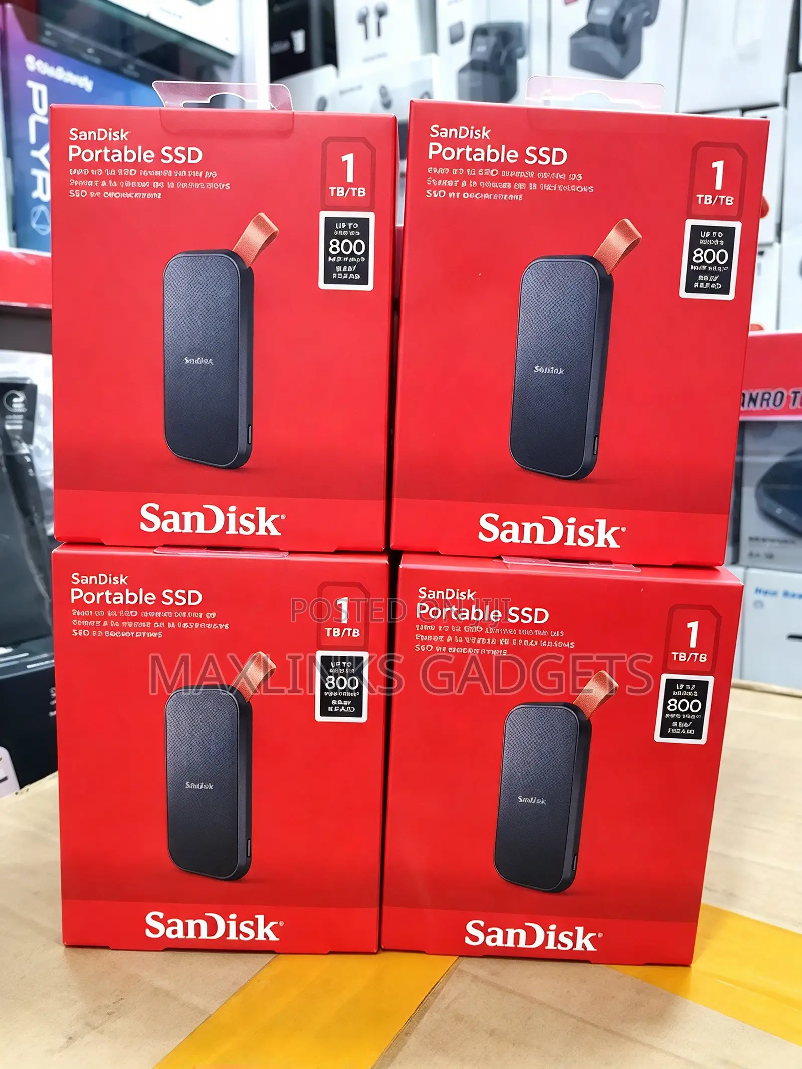 Sandisk 1TB Portable SSD - Up to 800mb/S - USB-C - USB 3.2