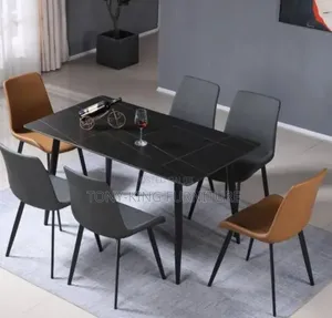 All-Black 6-Seater Modern Dining Table Set