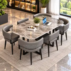 Modern Stone Dining Table and Chairs Set