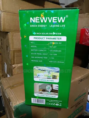 Newvew Solar Rechargeable Table Fan 16"
