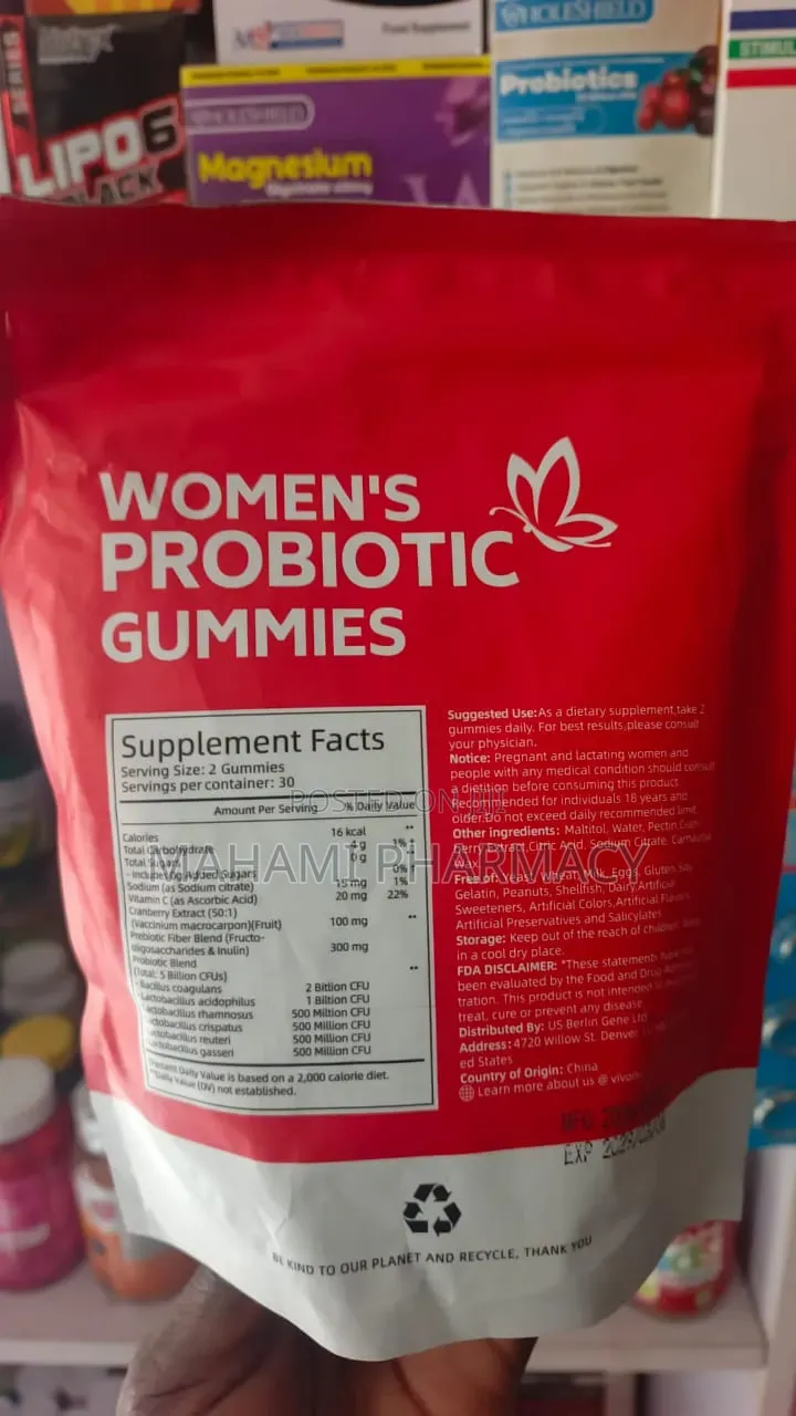 Vivonu Women’s Probiotic Gummies – 5 Billion CFUs, 60 Gummies