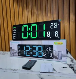 DS-6629 Large LED Digital Wall Clock With a Remote Control