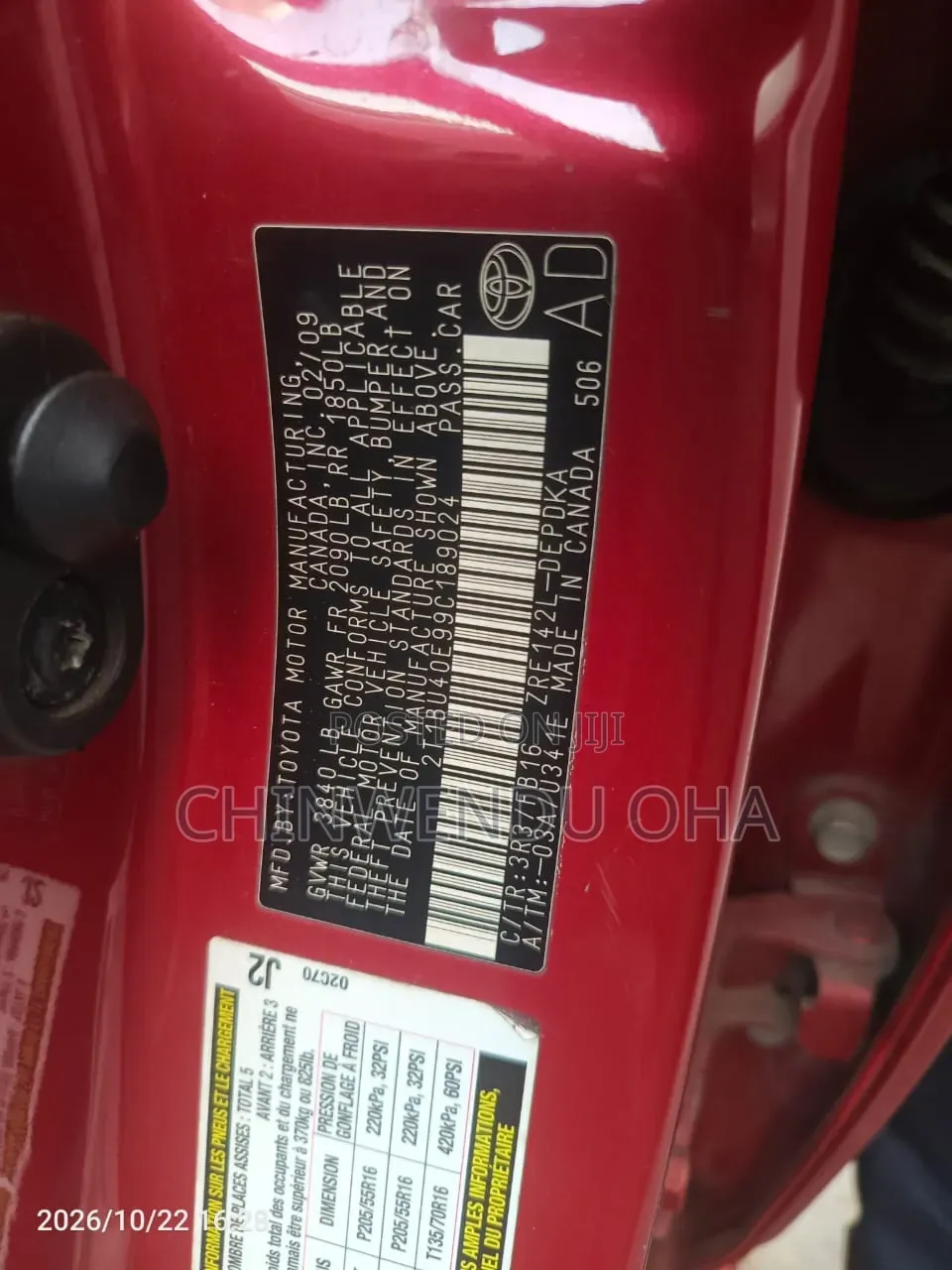 Toyota Corolla 2010 Red