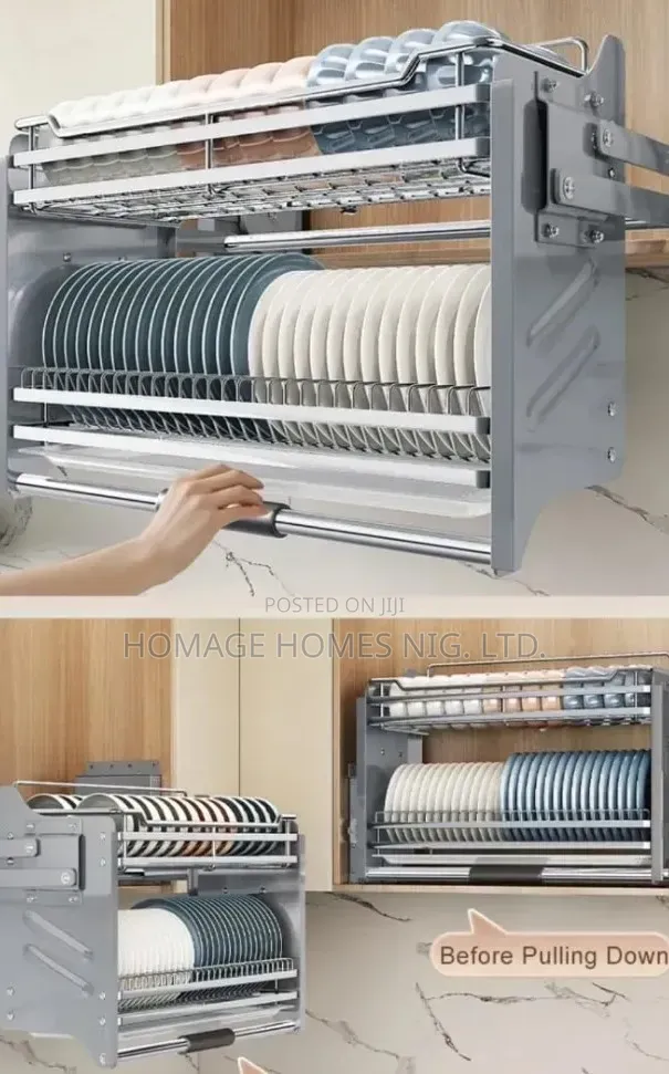 Pull Down Plate Rack 80cm Original