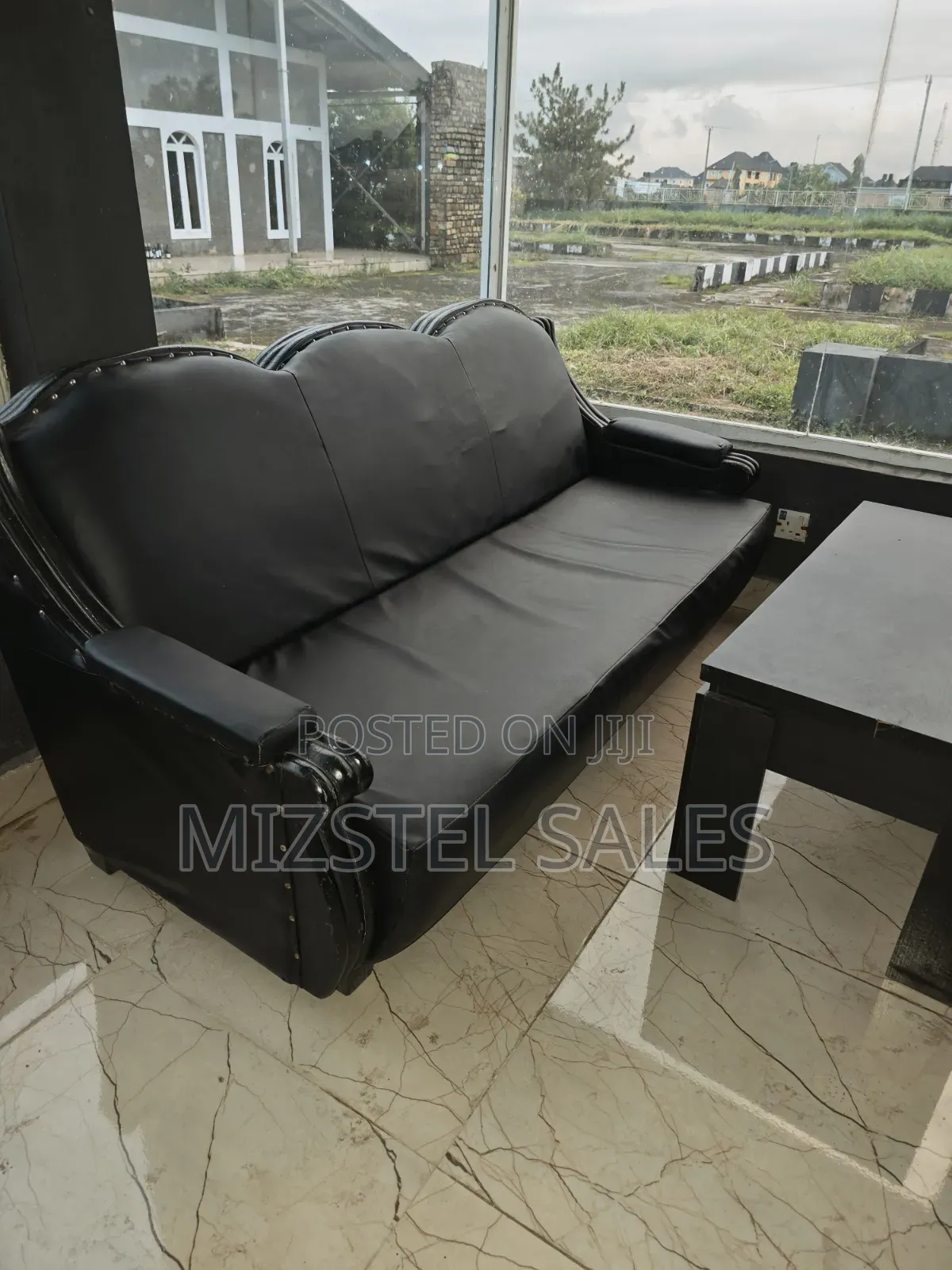 2 Strong & Neat Leather 3 Seaters With Center Table