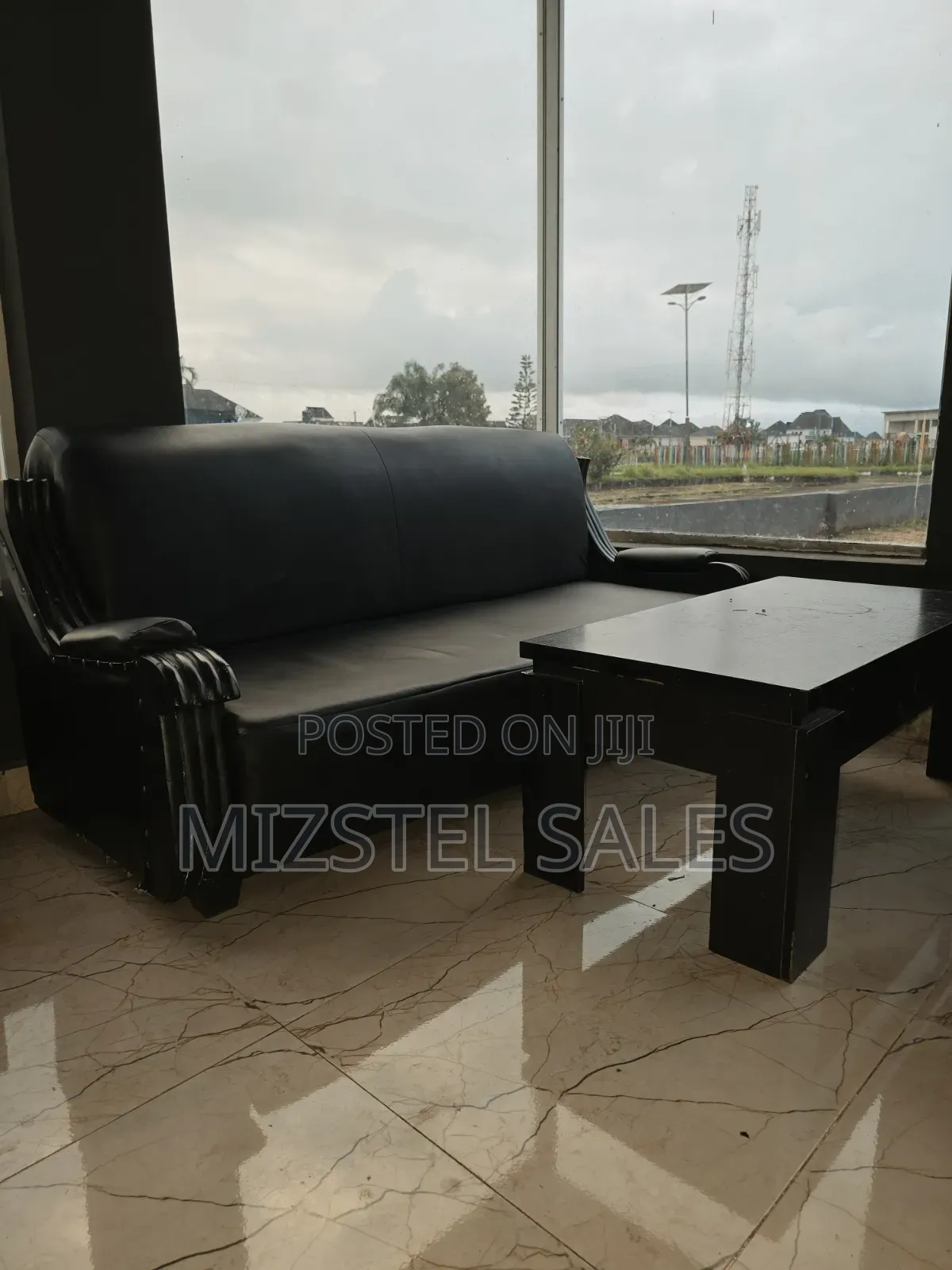 2 Strong & Neat Leather 3 Seaters With Center Table