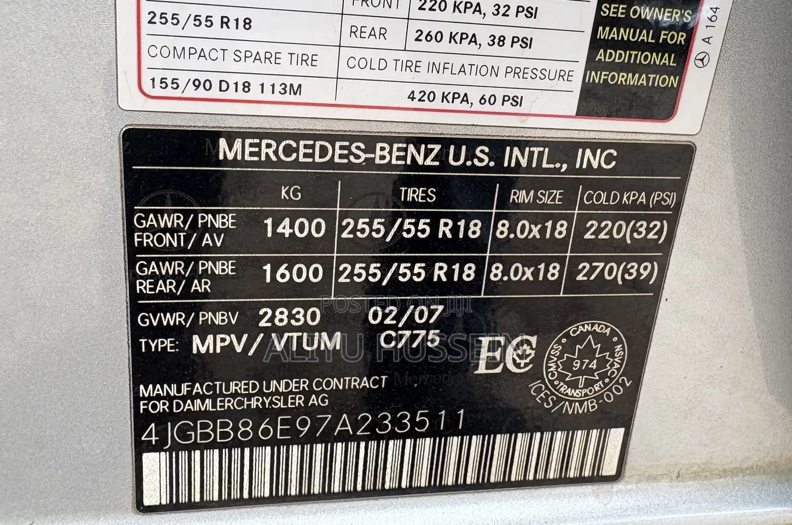 Mercedes-Benz M Class 2007 Silver